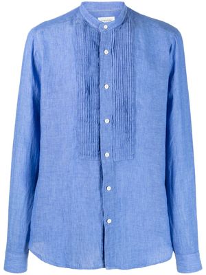 Tintoria Mattei chemise en lin à col officier - Bleu