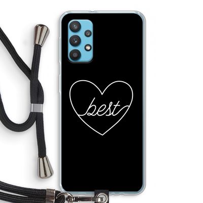 Best heart black: Samsung Galaxy A32 4G Transparant Hoesje met koord