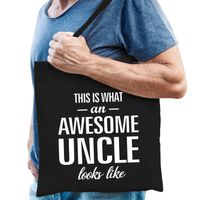 Awesome uncle / oom cadeau tas zwart voor heren   - - thumbnail