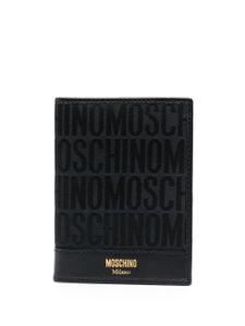 Moschino portefeuille pliant à logo en jacquard - Noir