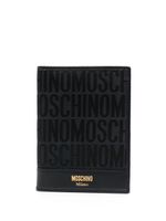 Moschino portefeuille pliant à logo en jacquard - Noir