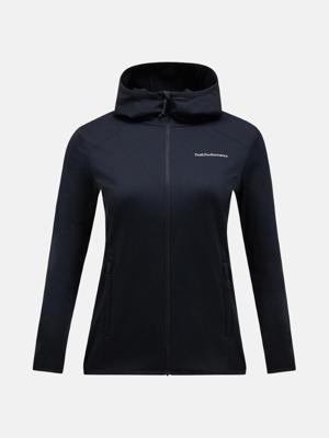 Peak Performance Light Zip Hood Fleece Dames Black L Peak Performance Light Zip Hood Fleece Dames Black L