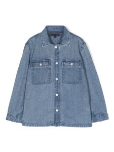 Tommy Hilfiger Junior chemise en jean à logo brodé - Bleu