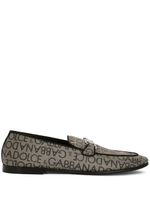 Dolce & Gabbana mocassins à logo en jacquard - Marron