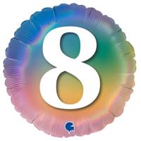 'Ballon 8 jaar holografisch Rainbow' kopen? | FOR YOU GIFTS