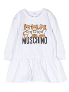 Moschino Kids robe à logo imprimé - Blanc