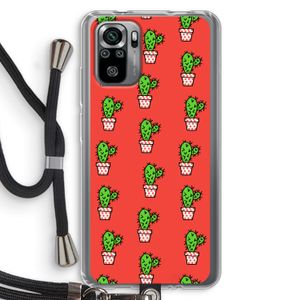 Mini cactus: Xiaomi Redmi Note 10S Transparant Hoesje met koord