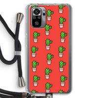 Mini cactus: Xiaomi Redmi Note 10S Transparant Hoesje met koord Mini cactus: Xiaomi Redmi Note 10S Transparant Hoesje met koord