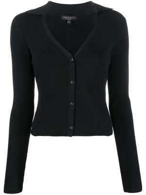 rag & bone cardigan en maille nervurée - Noir