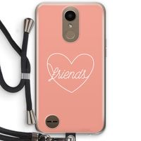 Friends heart: LG K10 (2017) Transparant Hoesje met koord