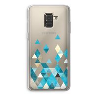 Gekleurde driehoekjes blauw: Samsung Galaxy A8 (2018) Transparant Hoesje