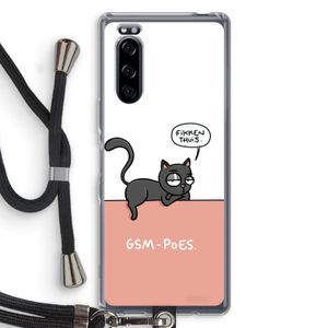 GSM poes: Sony Xperia 5 Transparant Hoesje met koord
