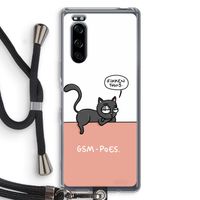 GSM poes: Sony Xperia 5 Transparant Hoesje met koord