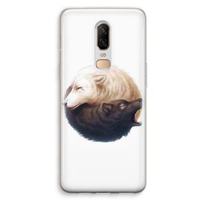 Yin Yang Wolves: OnePlus 6 Transparant Hoesje