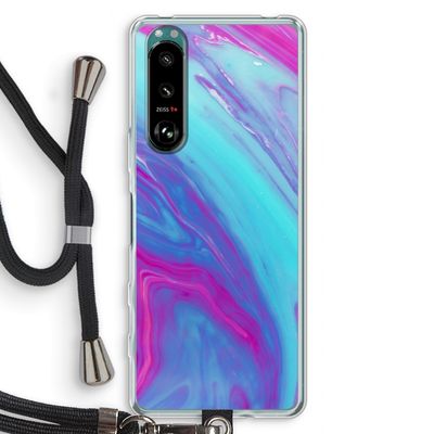 Zweverige regenboog: Sony Xperia 5 III Transparant Hoesje met koord