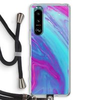 Zweverige regenboog: Sony Xperia 5 III Transparant Hoesje met koord