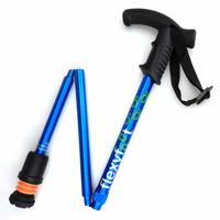 Wandelstok met Derby handvat | Opvouwbaar | Flexifoot | Schokabsorberend | Blauw | PR30048-BL