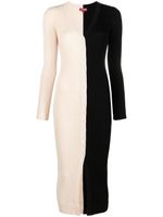 STAUD robe colour block Shoko en maille nervurée - Noir