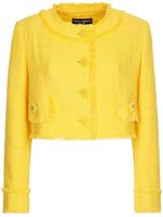 Dolce & Gabbana veste Raschel à coupe crop - Jaune - thumbnail