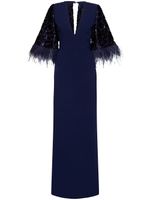 Rebecca Vallance robe-cape Maelle longue - Bleu