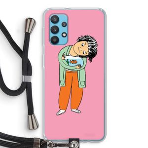 Visknuffel: Samsung Galaxy A32 4G Transparant Hoesje met koord