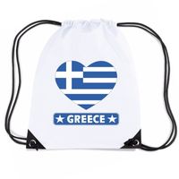 Griekenland hart vlag nylon rugzak wit