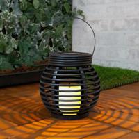 Solar lantaarn basket small rotanlook lamp op zonne energie | solarlampkoning - thumbnail
