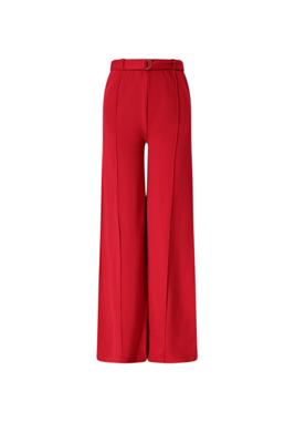 NoBell winter wide leg broek meisjes - rood - Salet - interlock, met riem