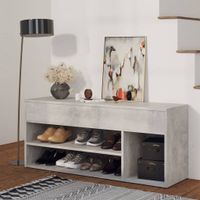 VidaXL Schoenenbank 105x30x45 cm bewerkt hout betongrijs