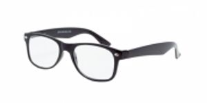 HIP Leesbril wayfarer glans zwart +3.0