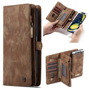 Caseme - vintage 2 in 1 portemonnee hoes - Samsung Galaxy A80 - Bruin