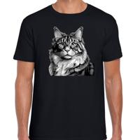 Cadeau/verkleed T-shirt heren - zwart - Noorse Boskat kat/poes - kattenliefhebber Cadeau/verkleed T-shirt heren - zwart - Noorse Boskat kat/poes - kattenliefhebber