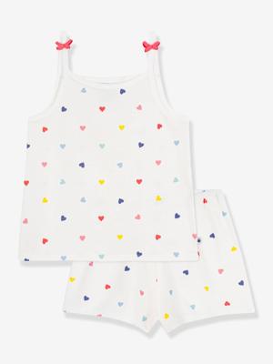 Pyjama short slipjes for girls met bretels wit