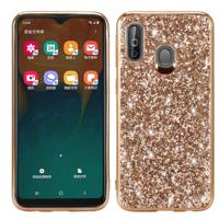 Glittery poeder schokbestendig TPU Case voor Galaxy A40 (goud)