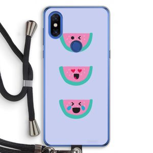 Smiley watermeloen: Xiaomi Mi Mix 3 Transparant Hoesje met koord