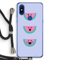 Smiley watermeloen: Xiaomi Mi Mix 3 Transparant Hoesje met koord
