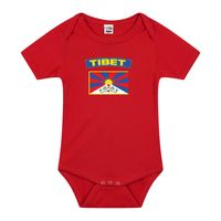 Tibet romper met vlag rood voor babys