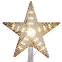 Bellatio Decorations Kerstboom Piek - ster - LED - waterval effect - 21 cm - kerstboom topper