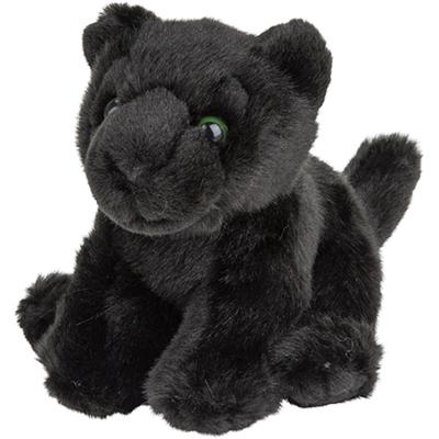 Nature Planet pluche panter - zwart - 15 cm - knuffeldier - panter knuffels