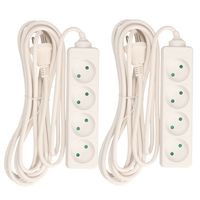 2x Stekkerdoos 4-voudig wit 5 meter