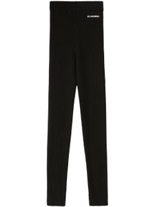 Jil Sander legging taille-haute à logo imprimé - Noir