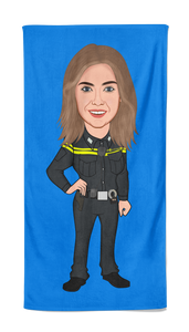 Cartoon Handdoek Police Woman - Pillow Buddies