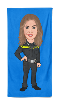 Cartoon Handdoek Police Woman - Pillow Buddies