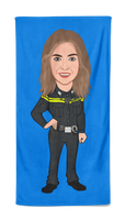 Cartoon Handdoek Police Woman - Pillow Buddies