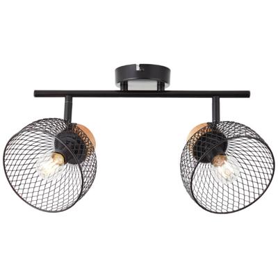 Brilliant 2-lichts plafondlampThuy zwart met hout - 99743/76