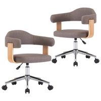 The Living Store Draaibare Eetkamerstoelen - Set van 2 - Taupe - 49.5 x 51.5 x (94.5 - 115.5) cm - thumbnail