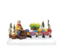 Market Vendor Plants and Flowers with LED Polyresin 14cm Santaville - Santaville Market Vendor Plants and Flowers with LED Polyresin 14cm Santaville - Santaville