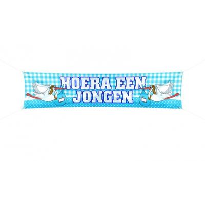 Straatbanier hoera een jongen