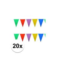 20x stuks feest vlaggenlijnen 10 meter