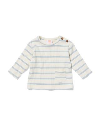 HEMA Newborn T-shirt jersey strepen gebroken wit (gebroken wit)